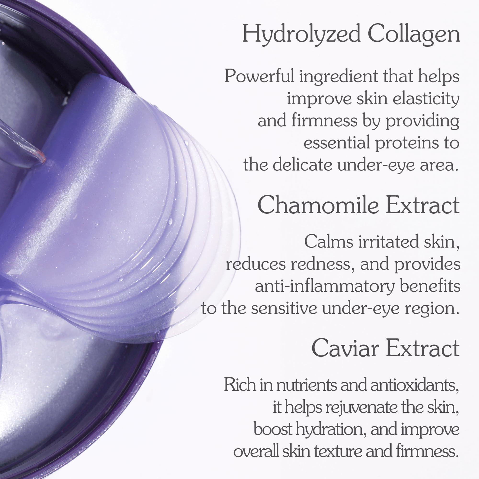 MIZON patch applied under eye demonstrating non-slip cooling effect