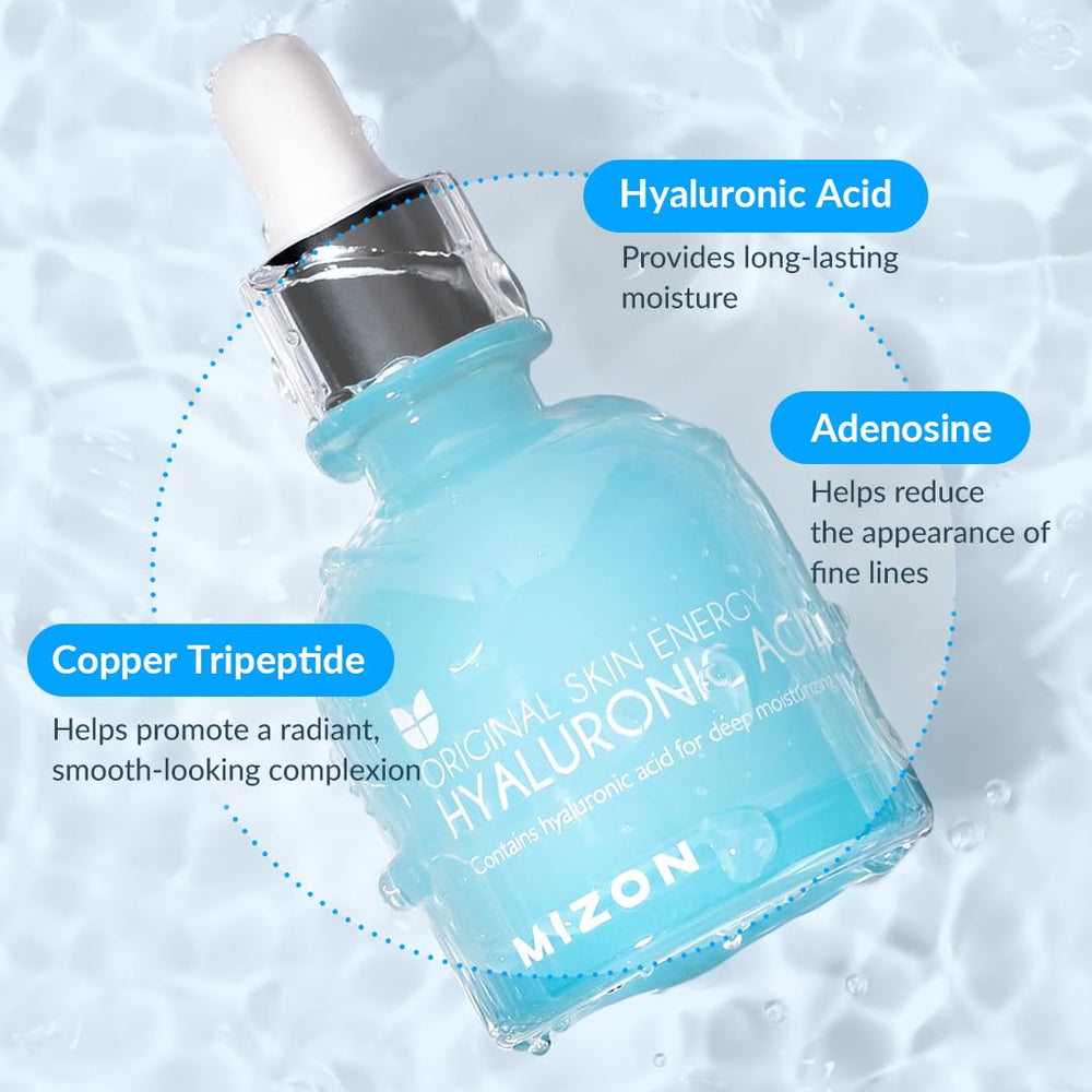 MIZON bottle beside ruler showing 1.01 fl oz size for value and portability