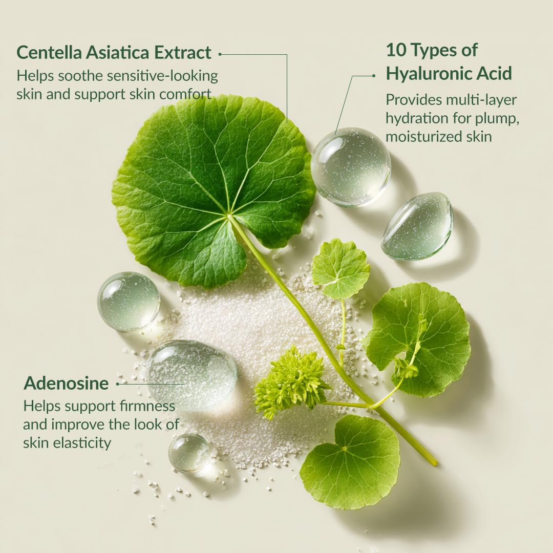 MIZON hyaluronic acid graphic showing moisture retention and plumping effect