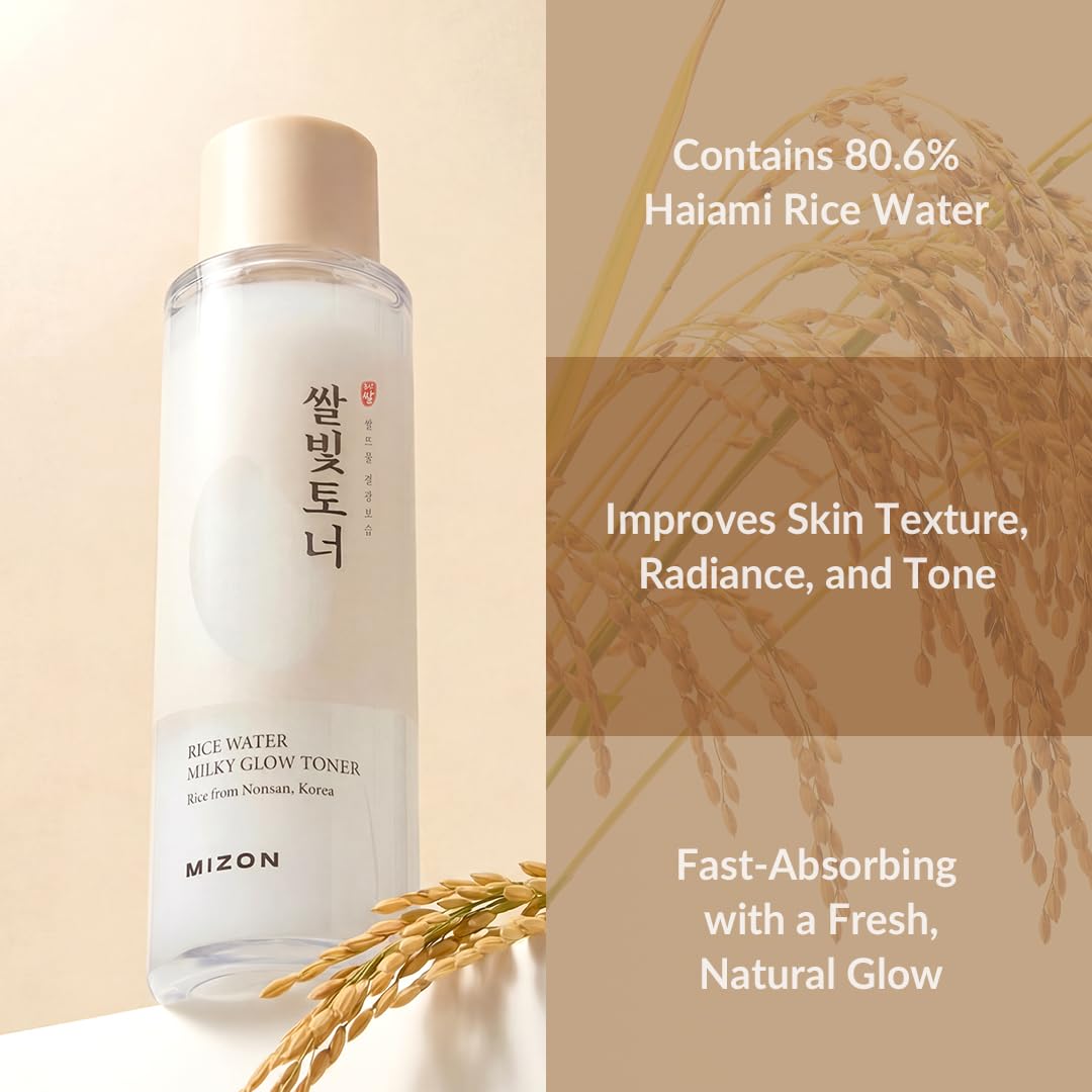 MIZON toner in hand demonstrating lightweight feel and easy layering benefit