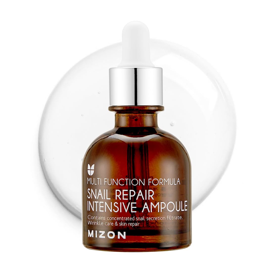 MIZON ampoule front packaging showing bottle and label, clear product benefit