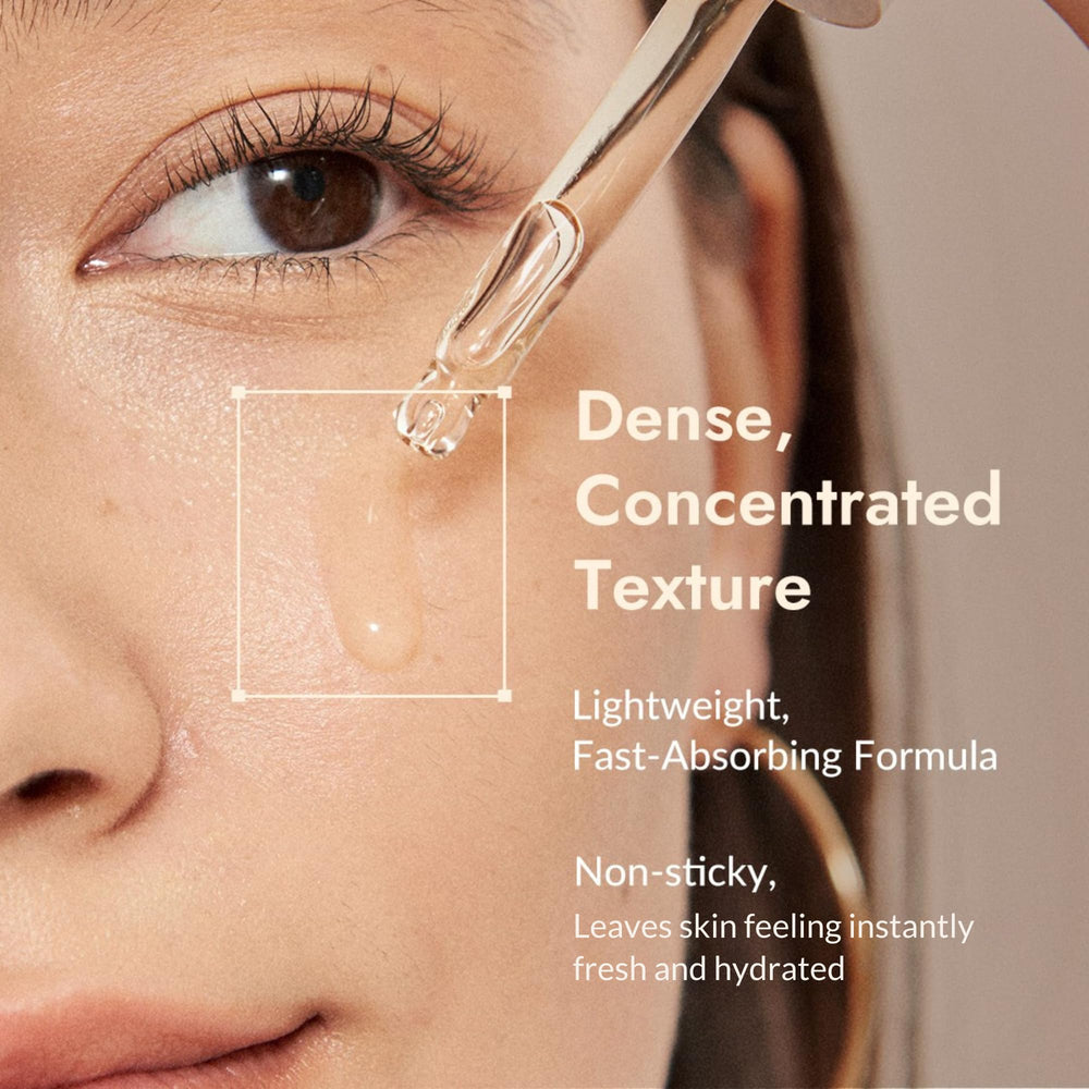 MIZON ampoule label close-up listing ingredients, transparency and trust benefit
