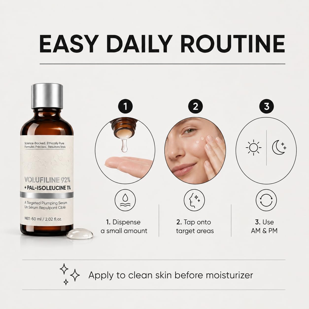MKSUVGQ on a minimalist bathroom shelf conveying clean routine synergy
