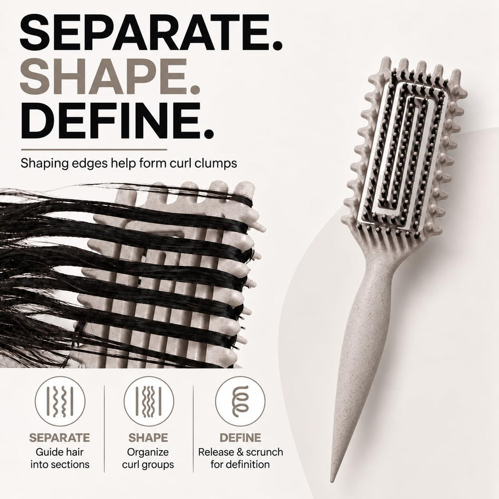 MMBVSZ Candybrush bristle layout close-up showing gentle detangling benefit