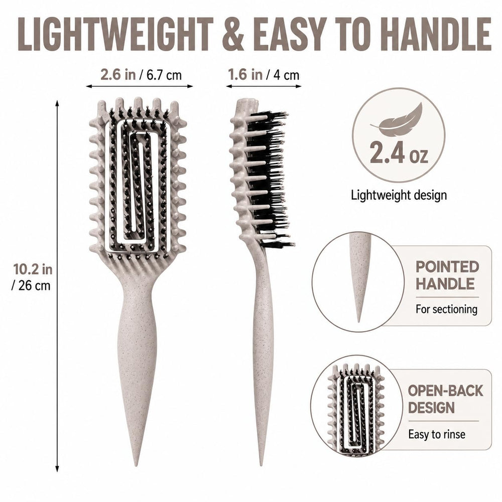 MMBVSZ Candybrush in wet hair demonstrating safe detangling on wet strands