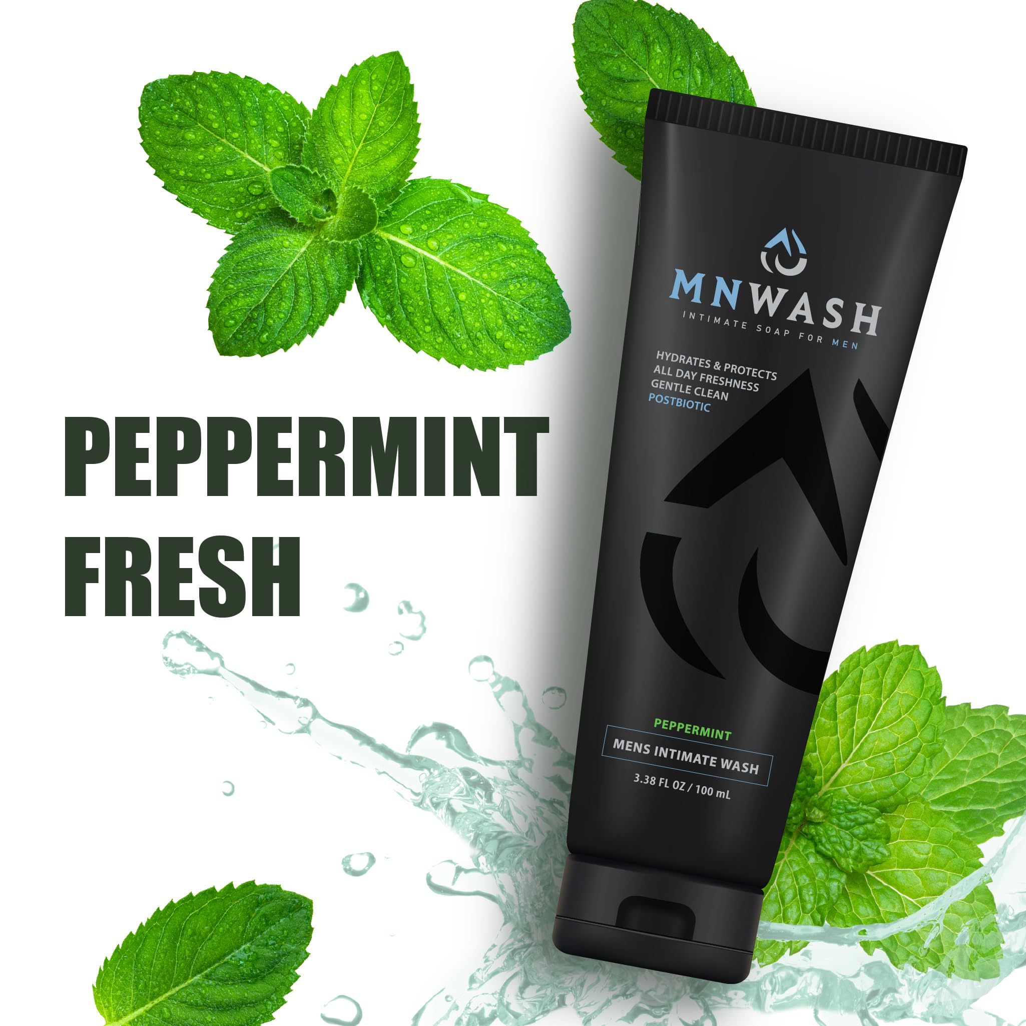 MNWASH with chamomile calendula peppermint botanicals showing calming natural support