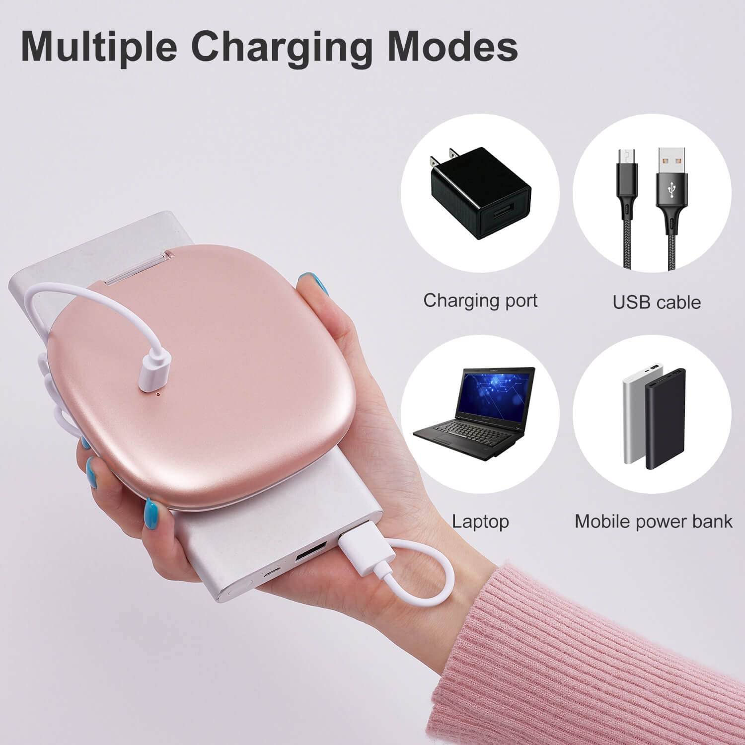Mocado mirror in hand near a pocket illustrating compact size and travel-friendly convenience