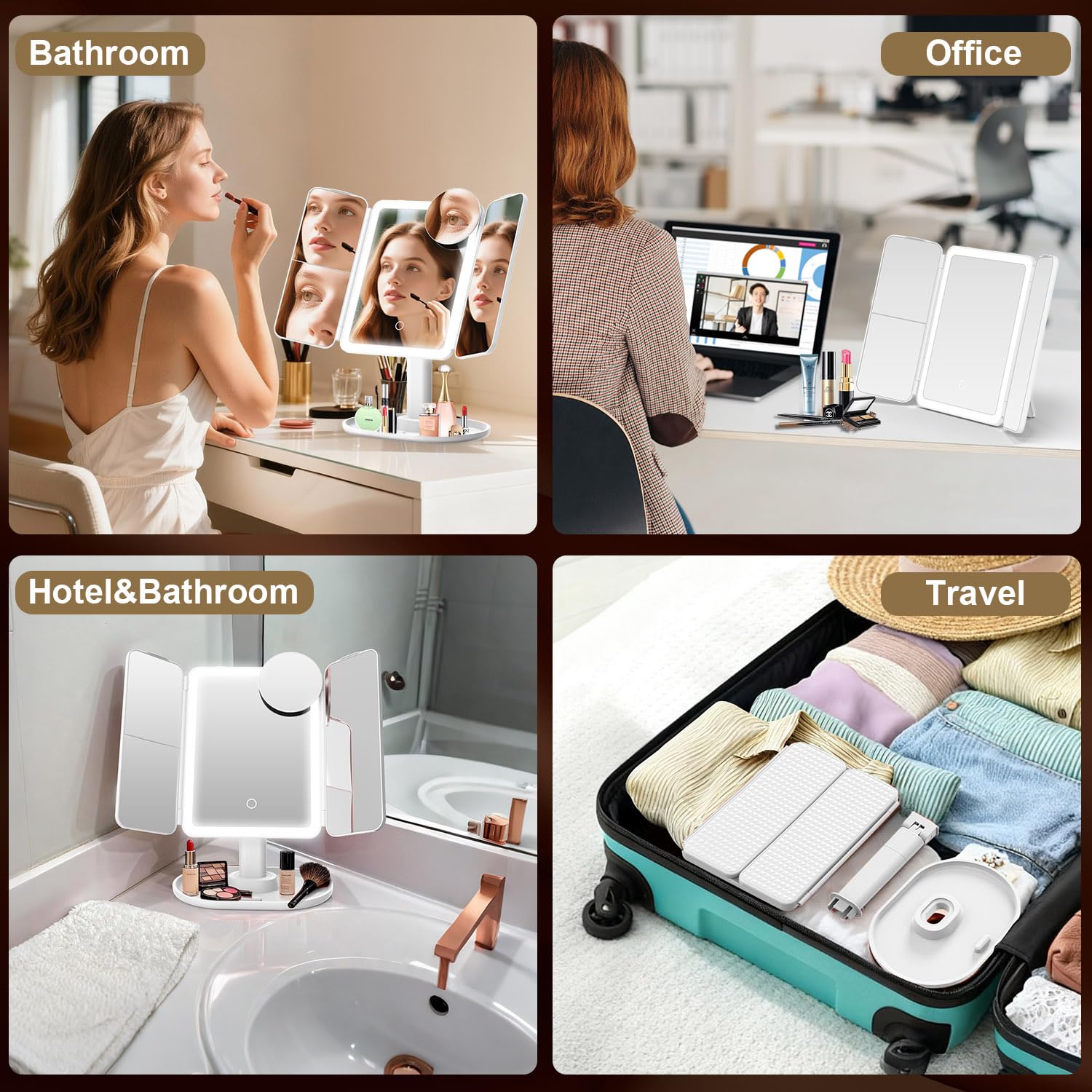 Mocado on a bathroom vanity showing lifestyle-ready grooming benefit