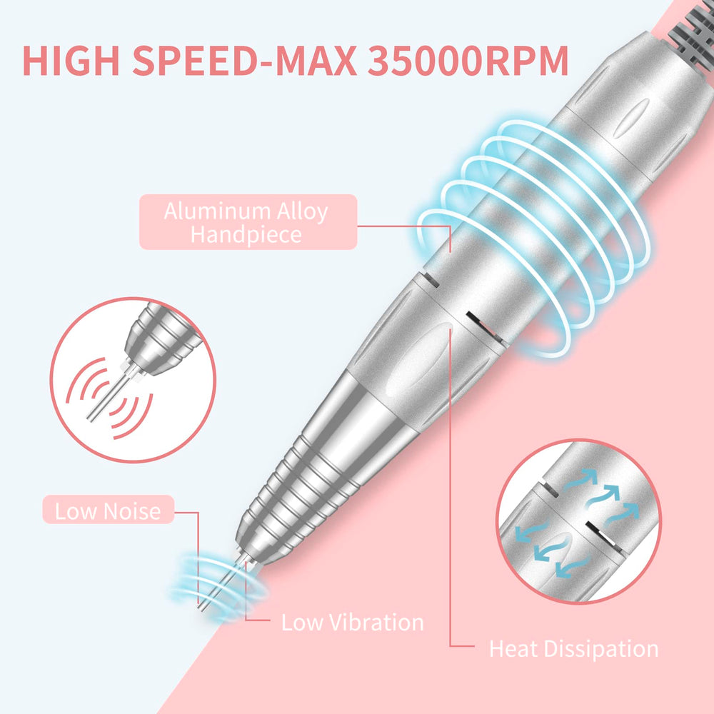 MOCOWIND bits and sanding bands arrangement demonstrating versatile nail applications benefit