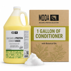 MODA front packaging 128 oz showing large salon-ready container and value