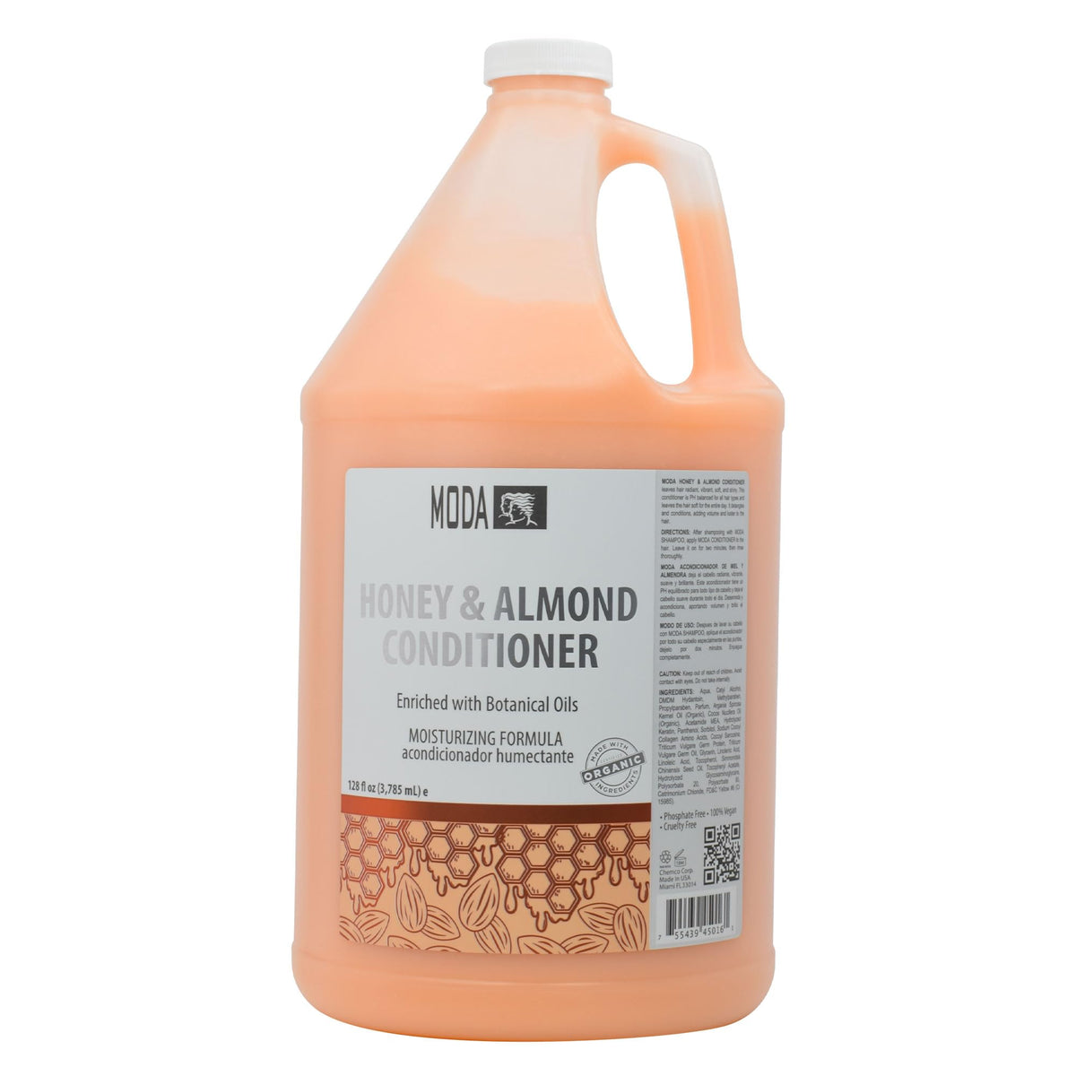 MODA one-gallon jug front label showing product identity and benefits