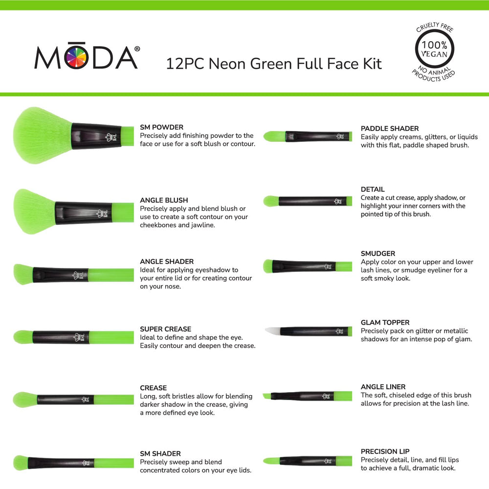 MODA ferrule and neon handle detail showing sturdy build and easy grip