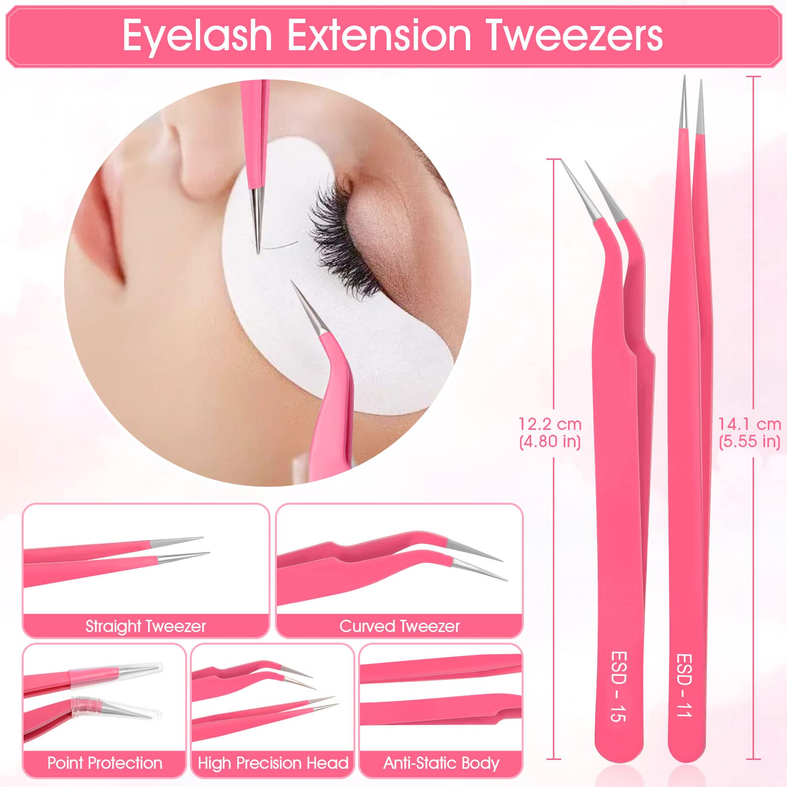 Modacraft mascara brushes and micro applicators for combing lashes and cleaning residue