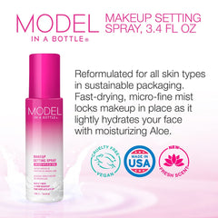 Model in a Bottle label detail highlighting ingredients and reassurance