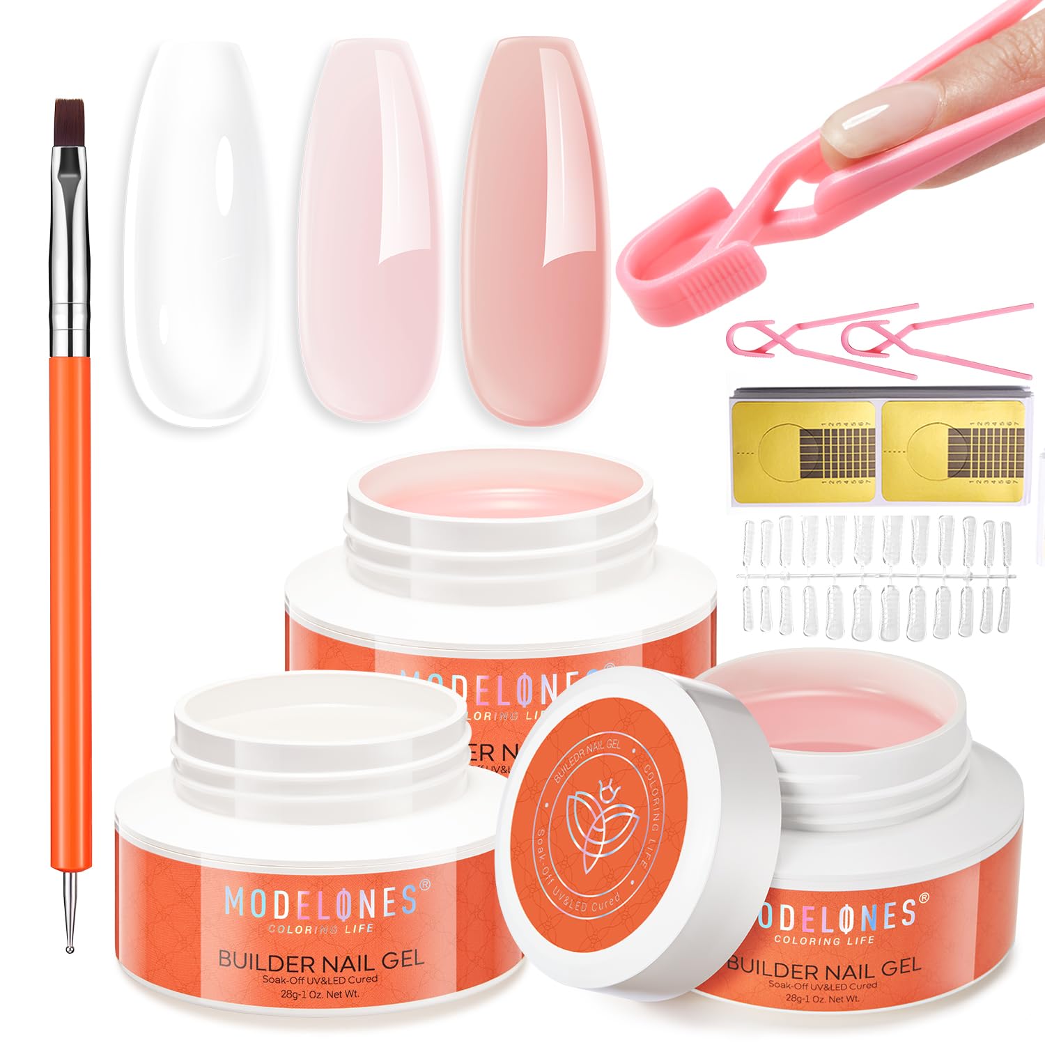 modelones builder gel jar front showing labels and professional packaging benefit precision