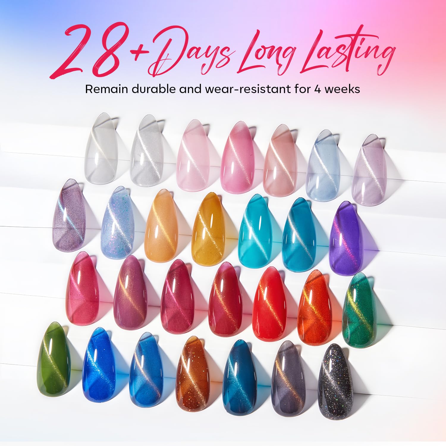 modelones color array of 28 cat eye shades aiding selection ease