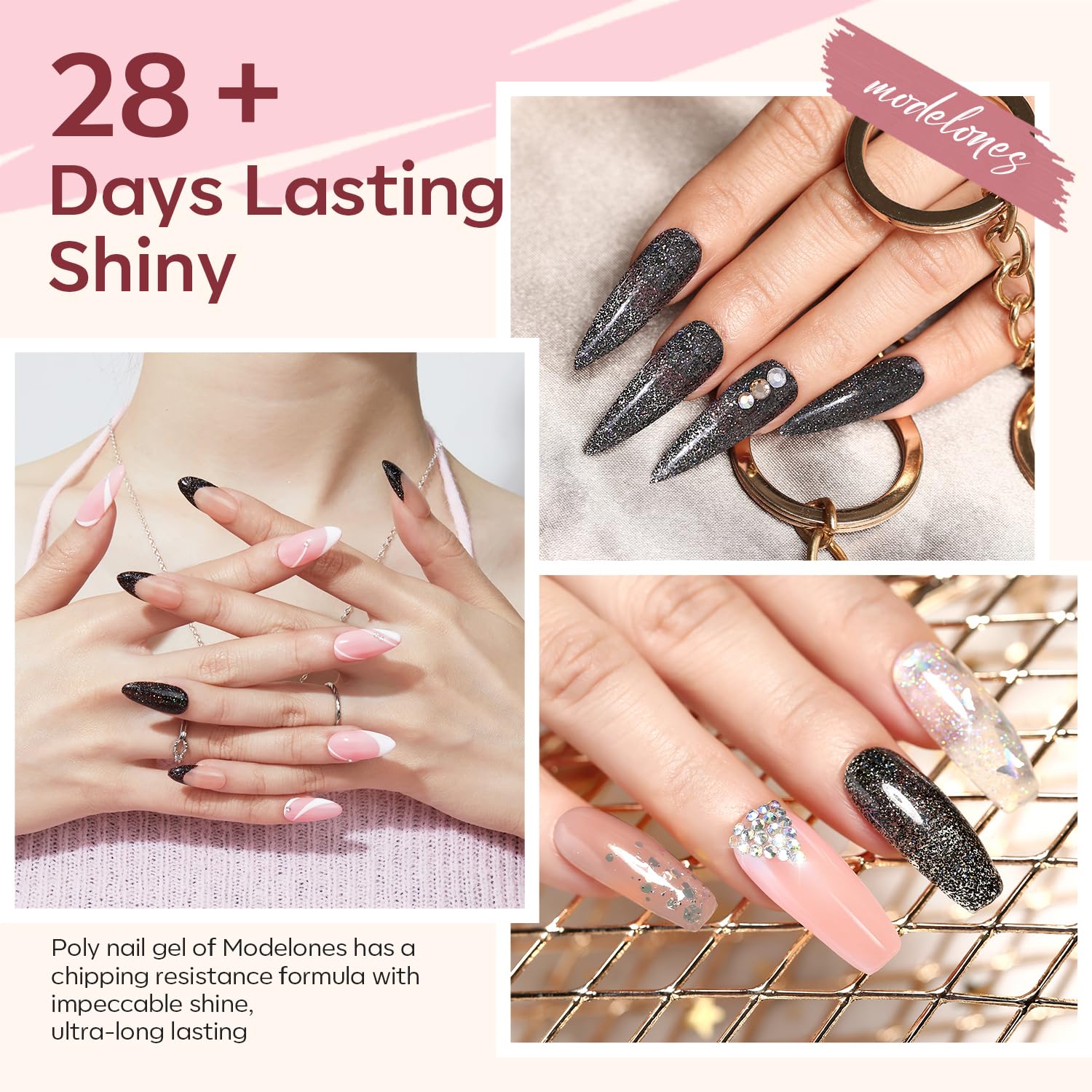 modelones dual nail forms size comparison showing 12 sizes for custom fit