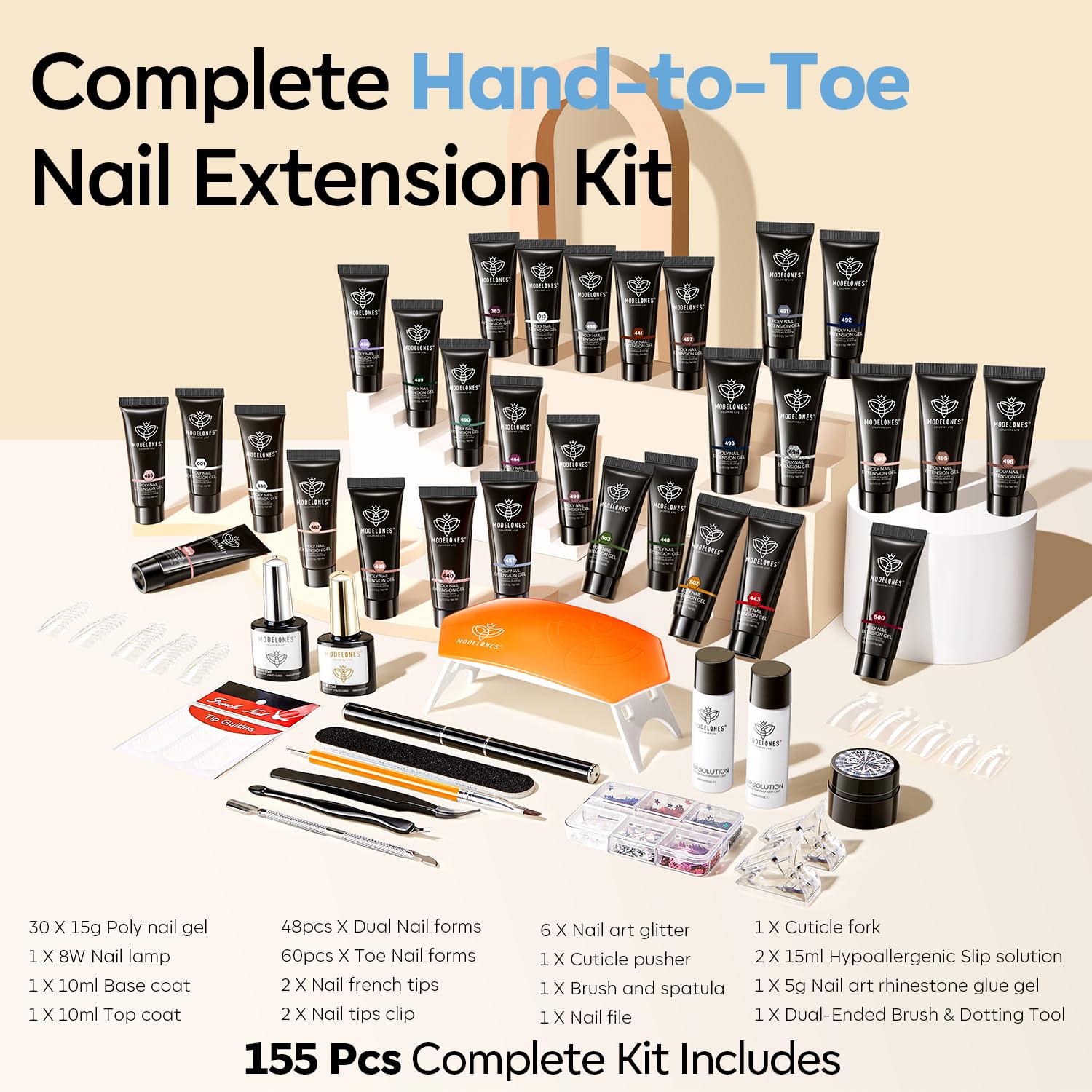 modelones dual nail forms stacked to create accurate extension fit