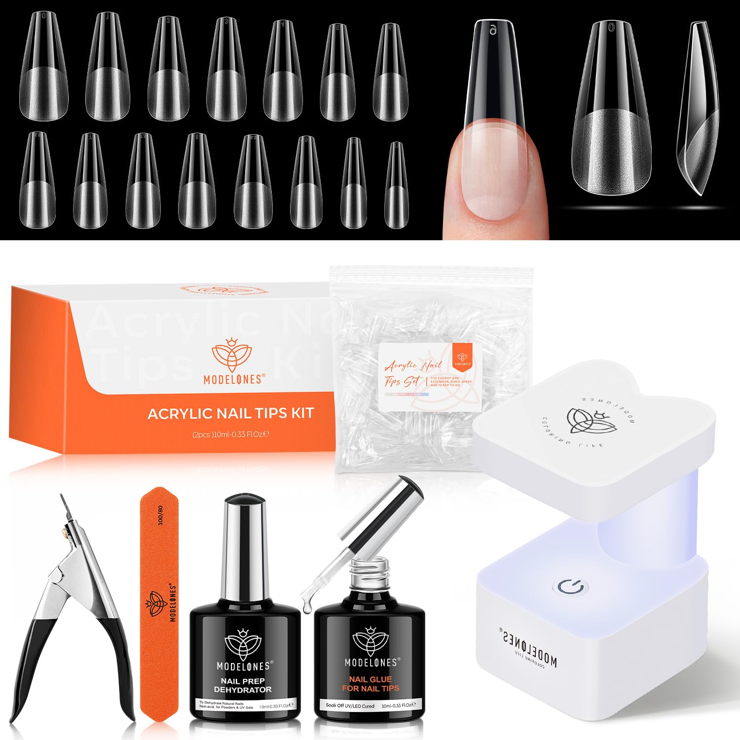 modelones front packaging showing full kit and tools for convenient home salon