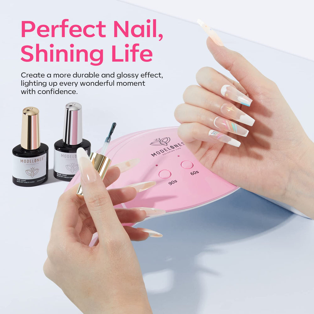 modelones lifestyle shot of home manicure scene showing quick, salon-style results