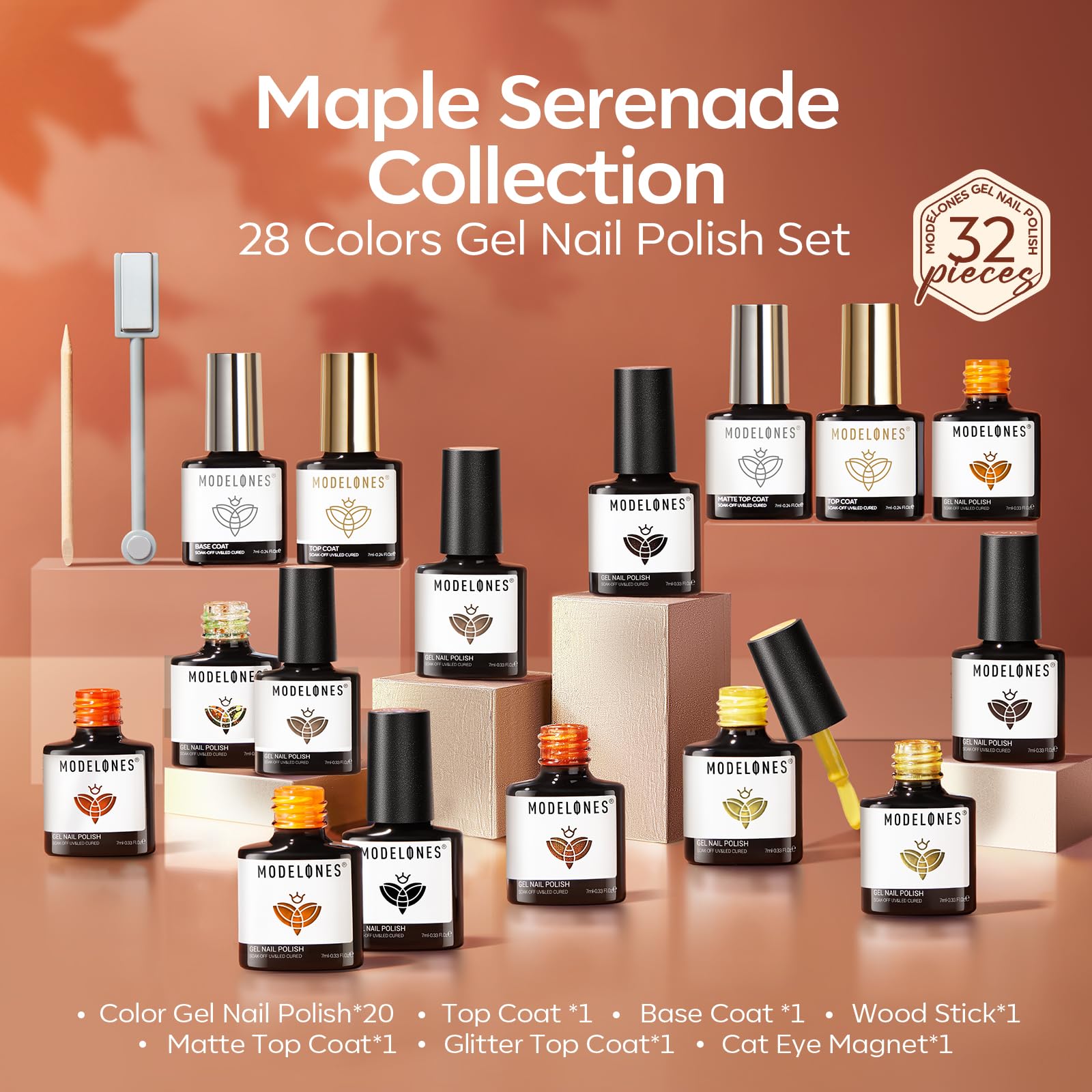 modelones painted nails with autumn manicure demonstrating salon-ready results benefit