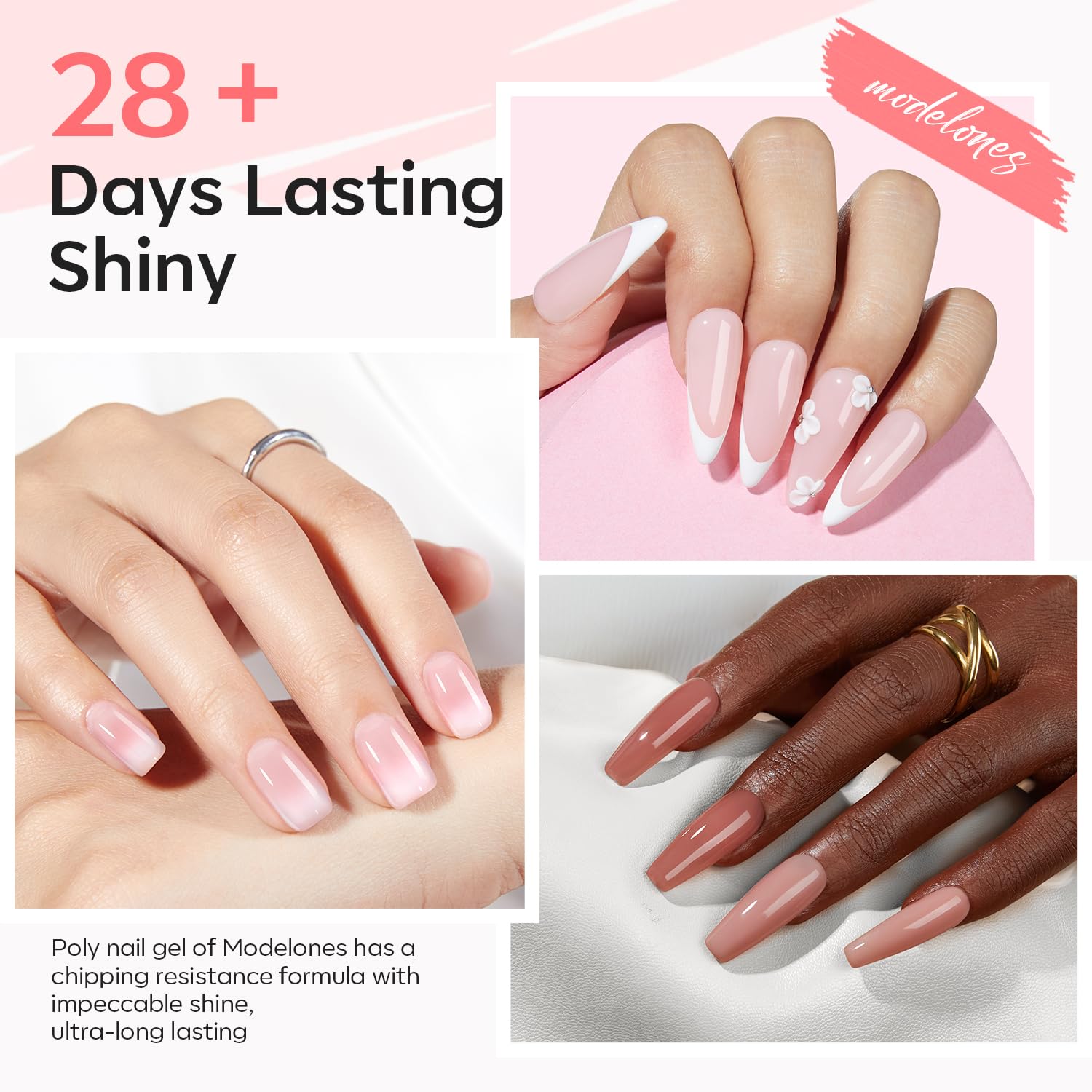 modelones six polygel tubes colors displayed for versatile looks and combos