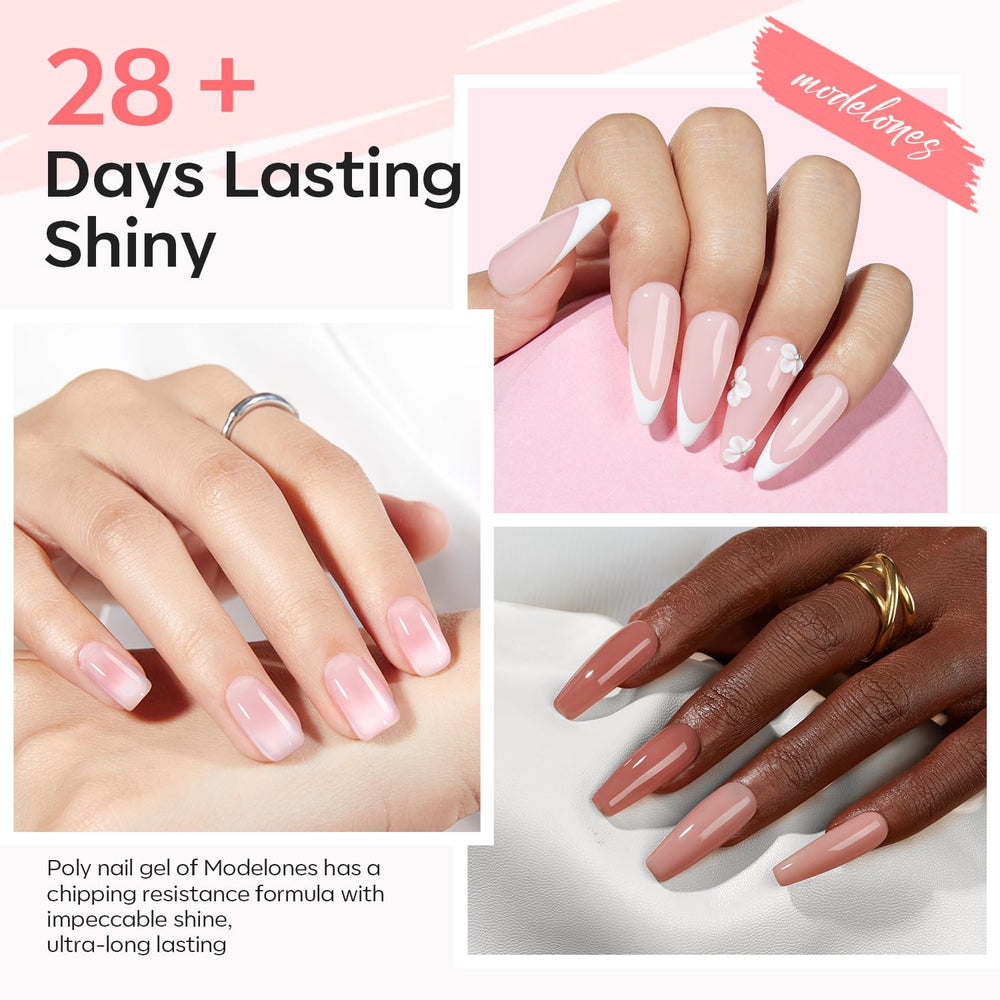 modelones six polygel tubes colors displayed for versatile looks and combos