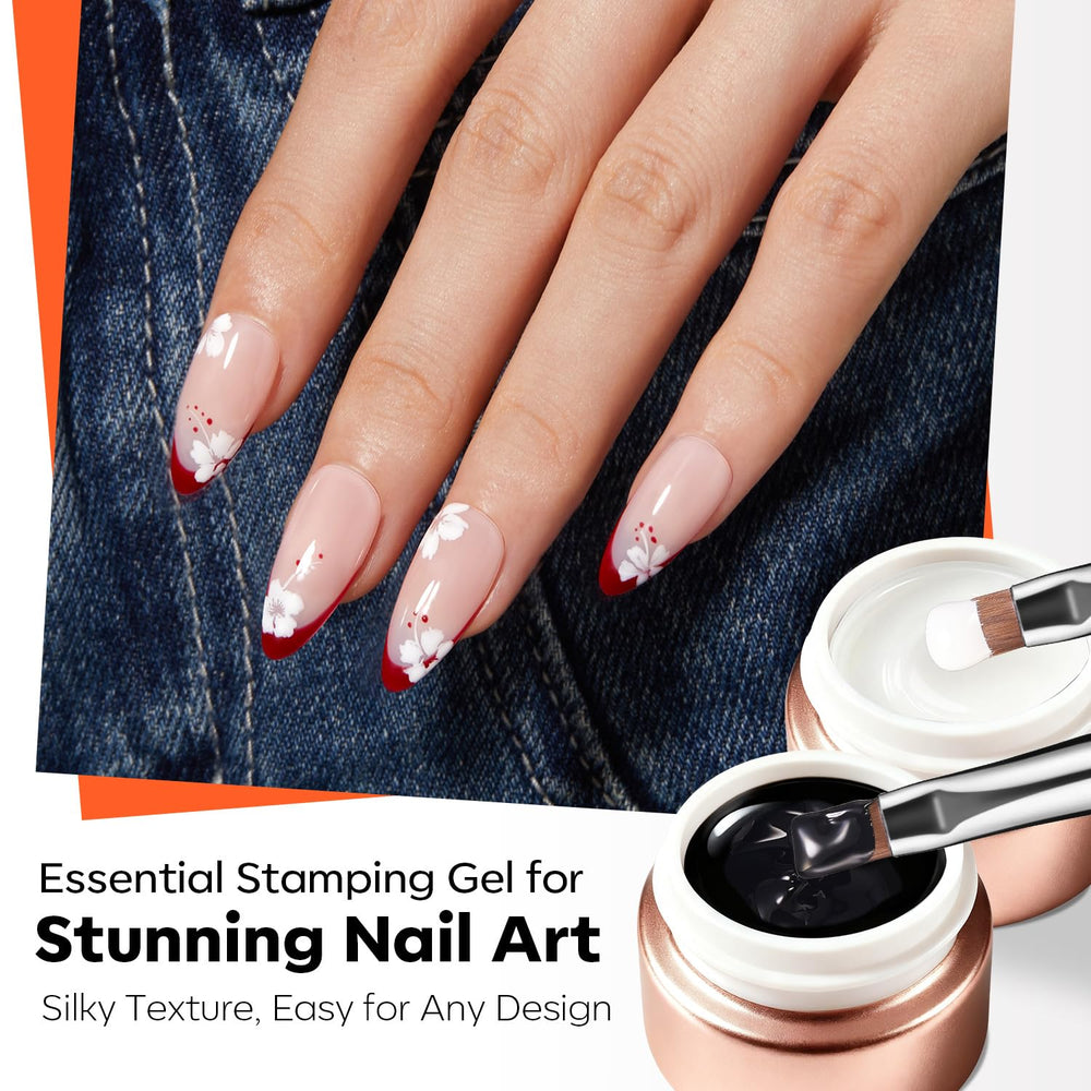 modelones stamper in use on a fingernail demonstrating accurate placement and crisp prints
