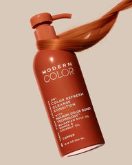 Modern Color applied to wet hair showing subtler tone refresh and conditioning benefit