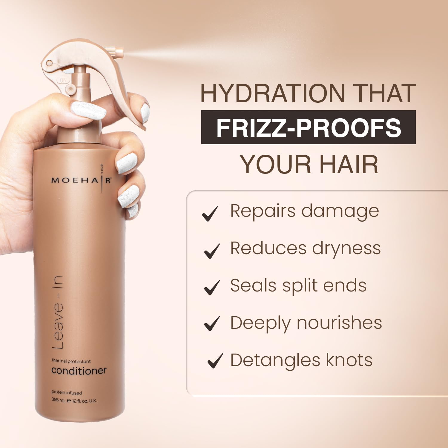 MOEHAIR argan oil ingredient image highlighting shine and softness