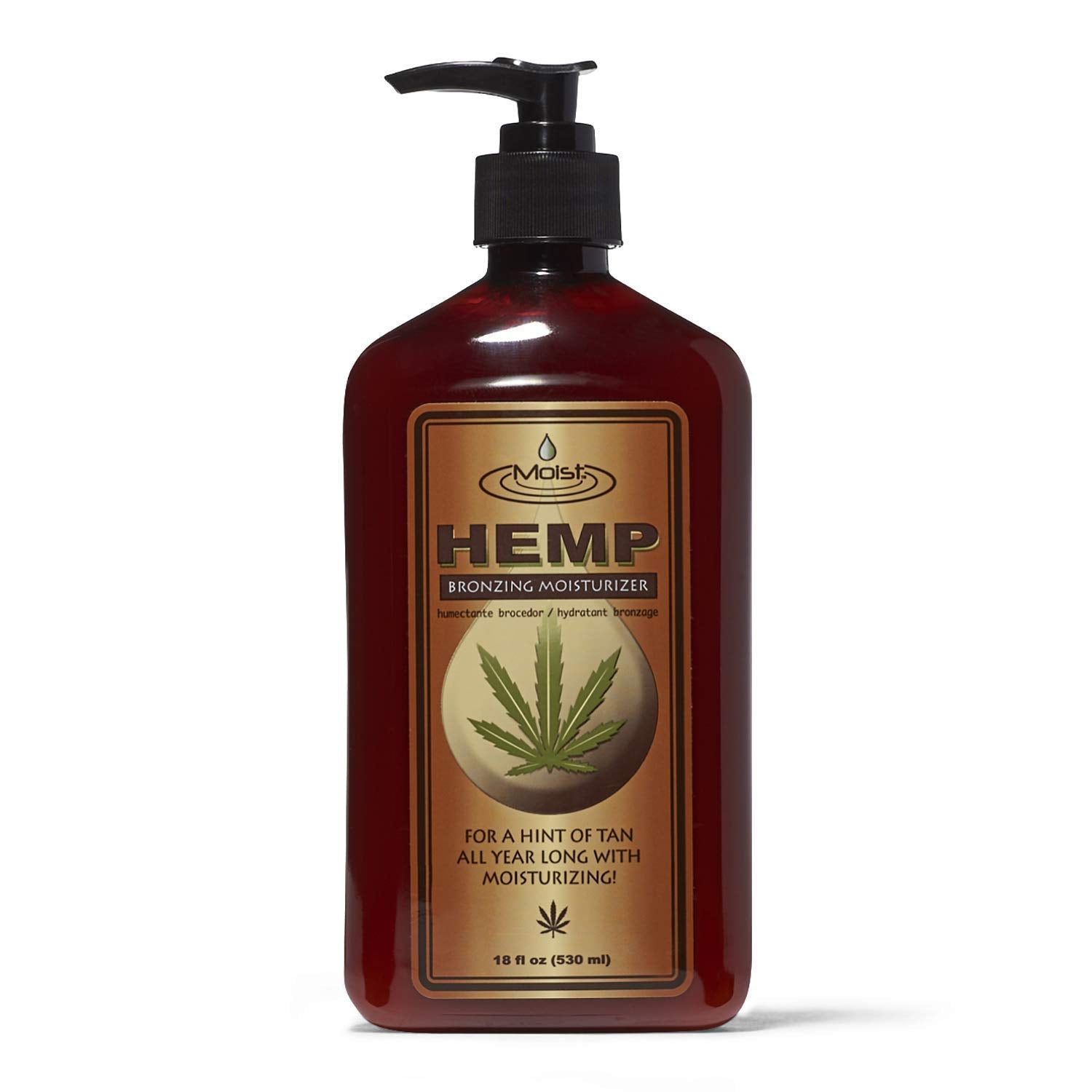 Moist Hemp front view jar showing label and 18oz size for buildable hydration