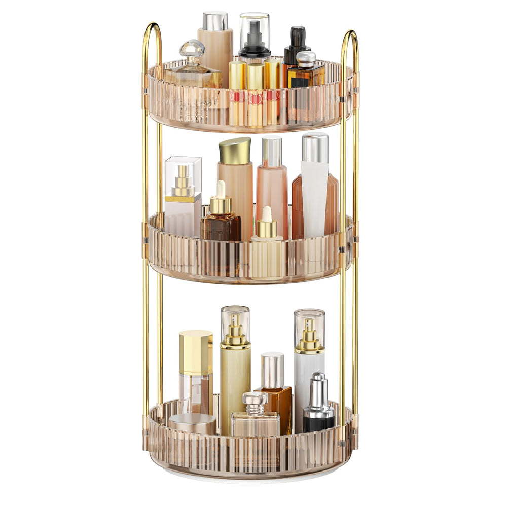 MOKANI front view three-tier organizer keeping vanity tidy