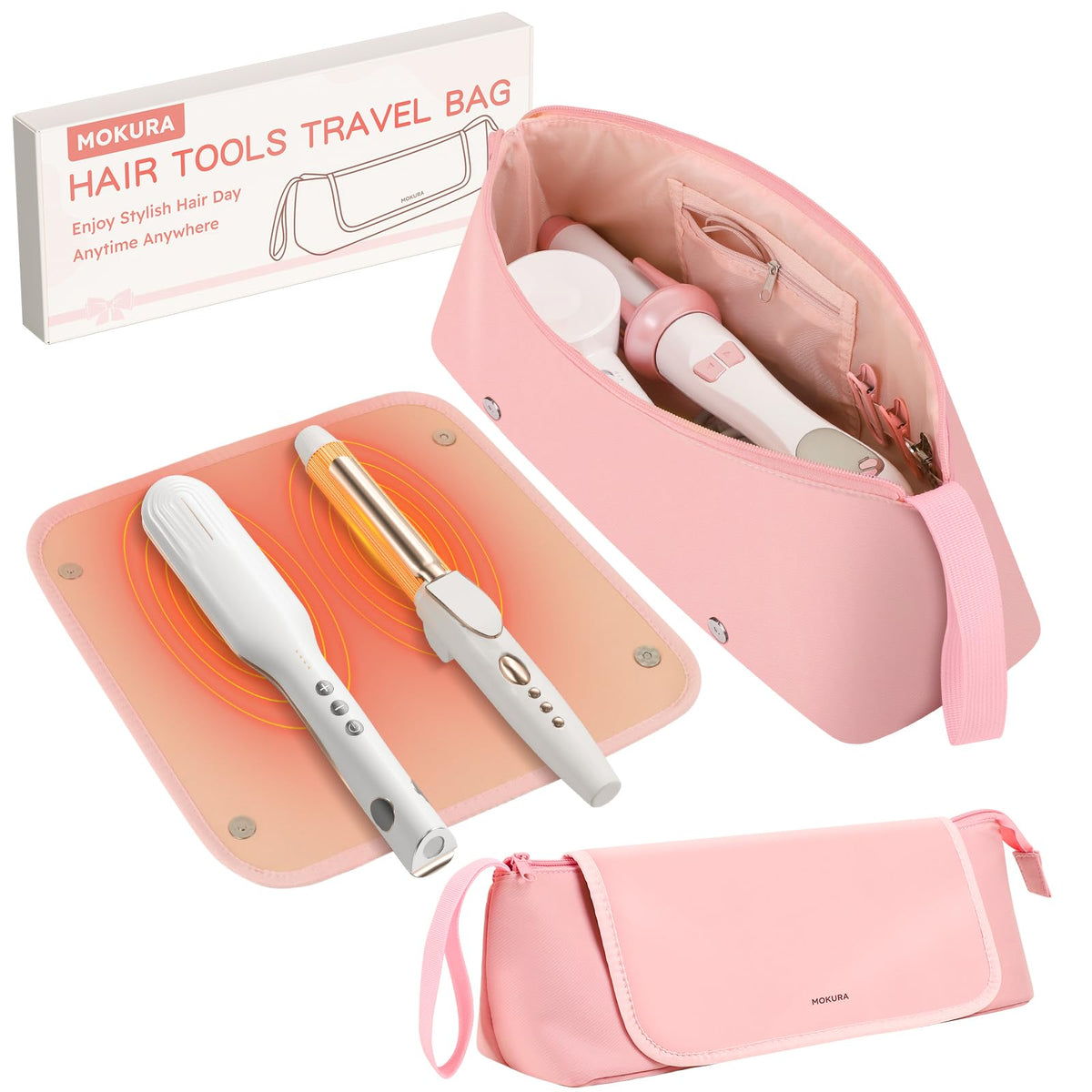 MOKURA front pouch view showing compact safe storage for travel