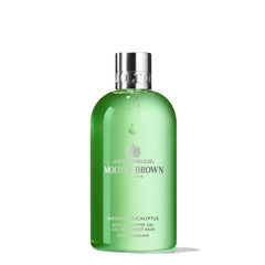 Molton Brown front packaging showing eucalyptus scent and travel-friendly size benefit