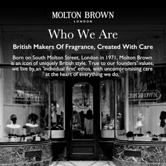 Molton Brown in-shower lifestyle scene showing refreshing rosemary scent uplift
