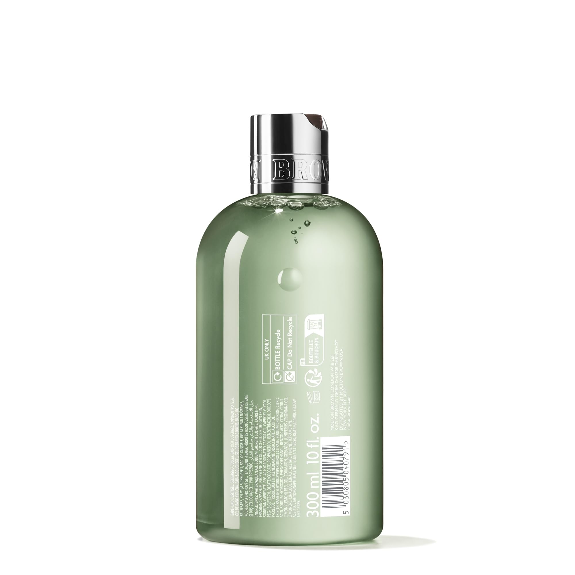 Molton Brown bottle in shower setting illustrating daily ritual benefit