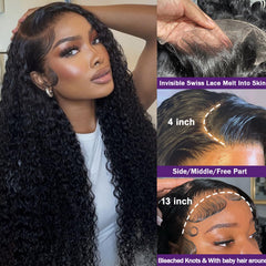 Momaksa close-up of HD transparent Swiss lace blending for undetectable parting
