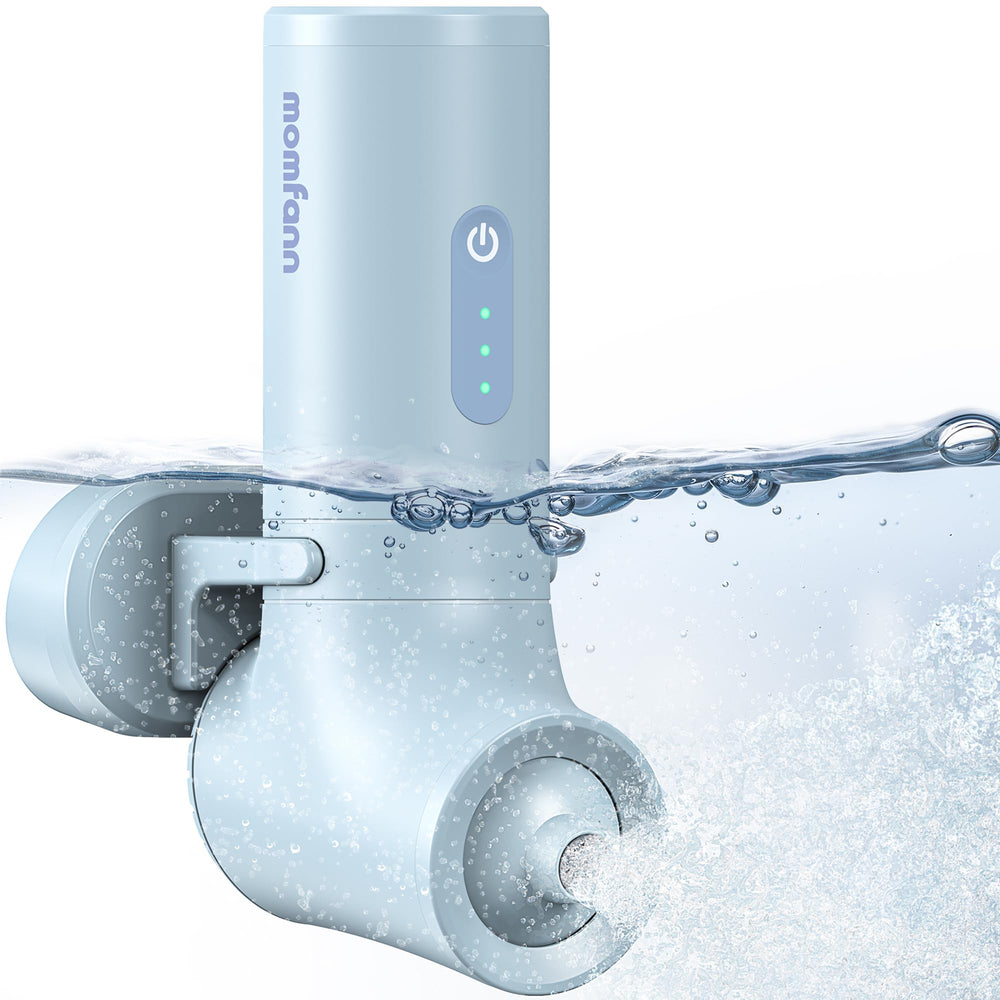 MOMFANN front view of portable bath jet spa showing compact design and ease