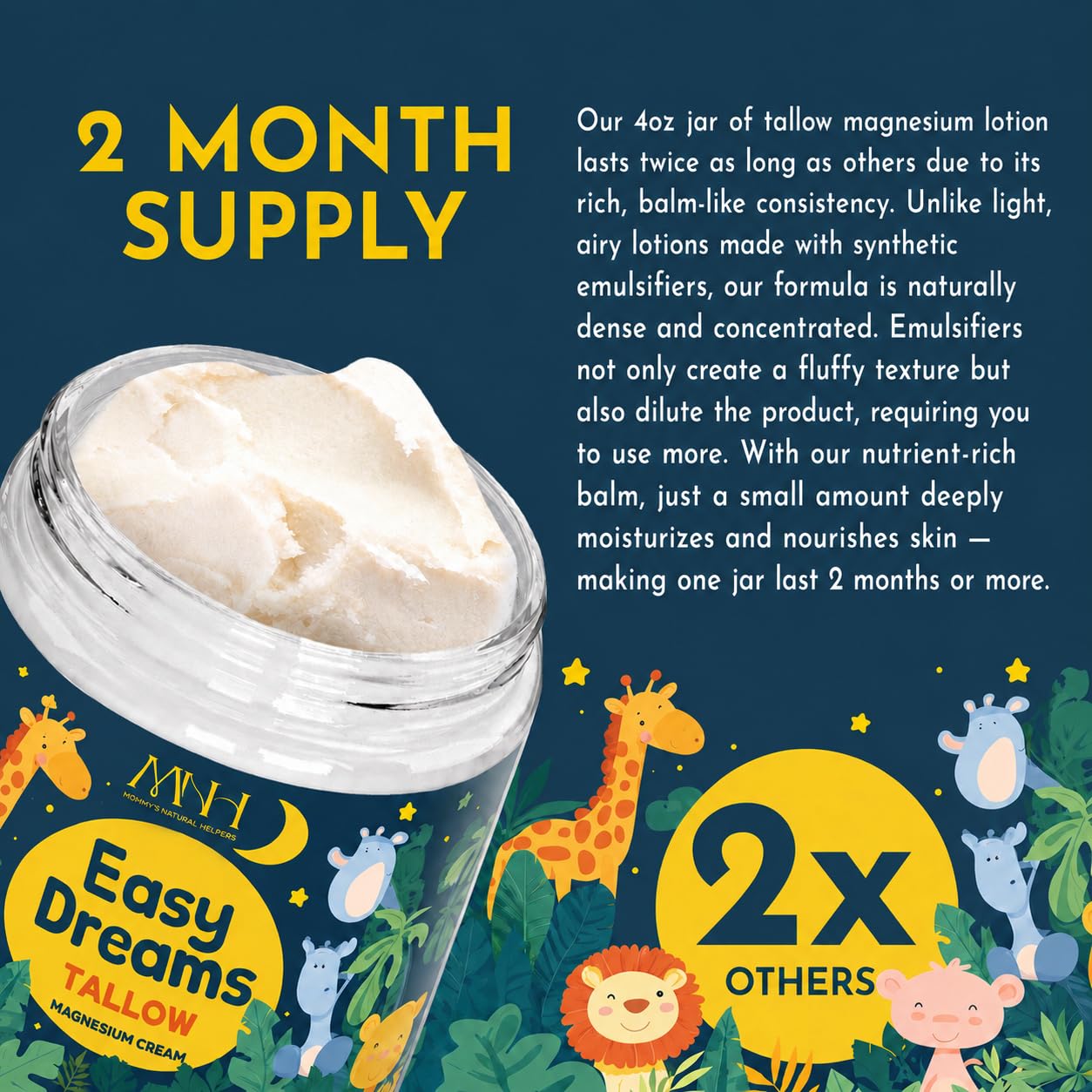 Mommy's Natural Helpers label close-up highlighting organic grass-fed tallow and ingredient clarity
