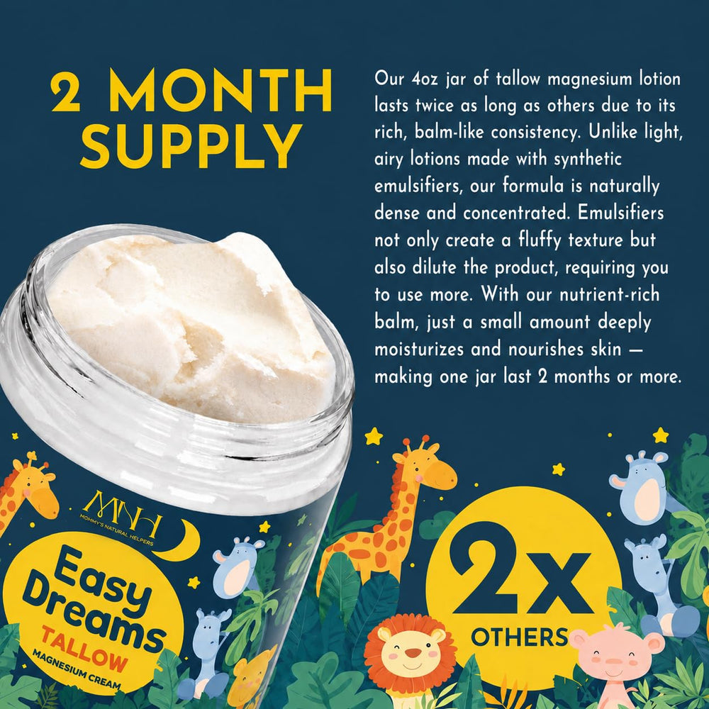 Mommy's Natural Helpers label close-up highlighting organic grass-fed tallow and ingredient clarity