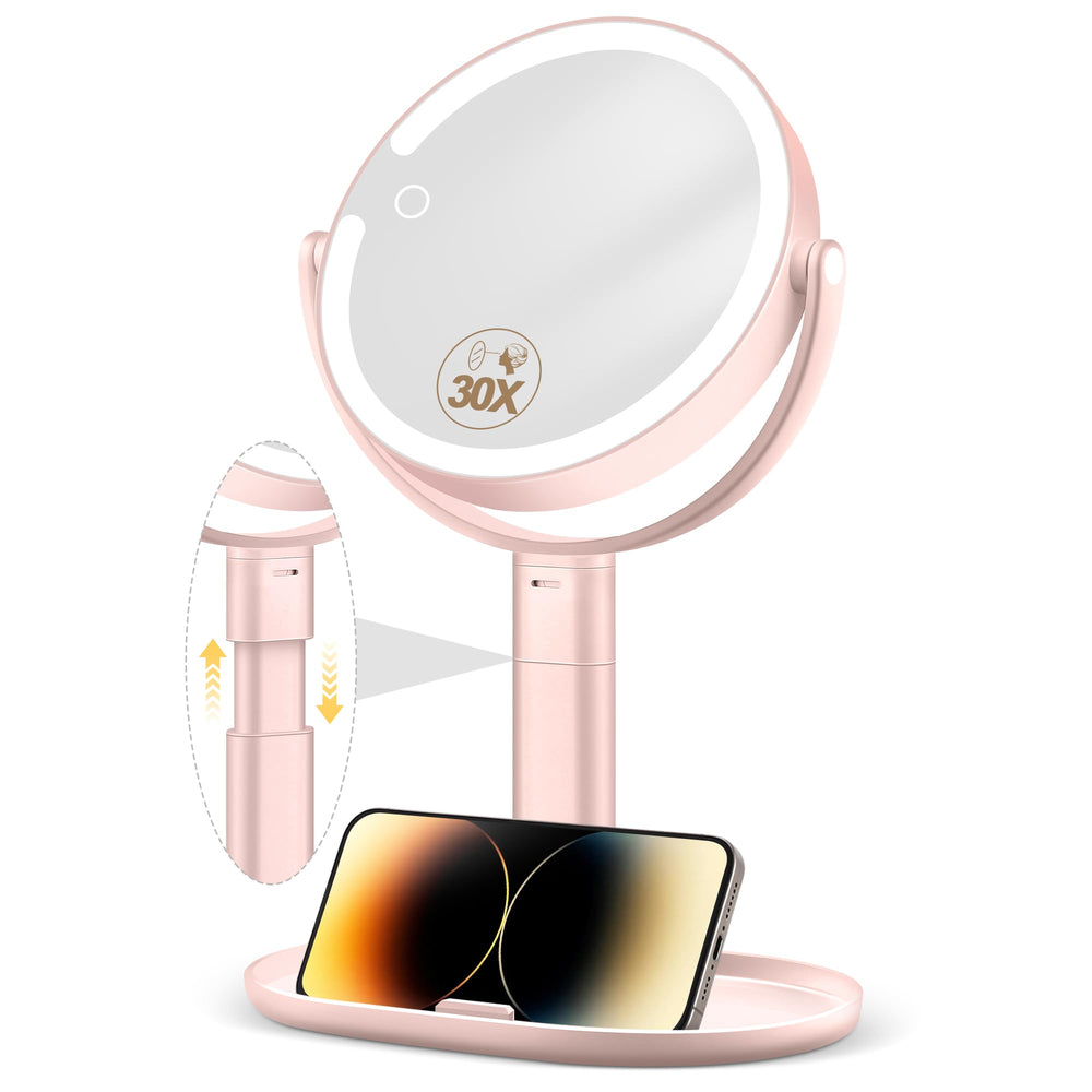 MOMOKUBA front view pink mirror showing sleek design and easy placement