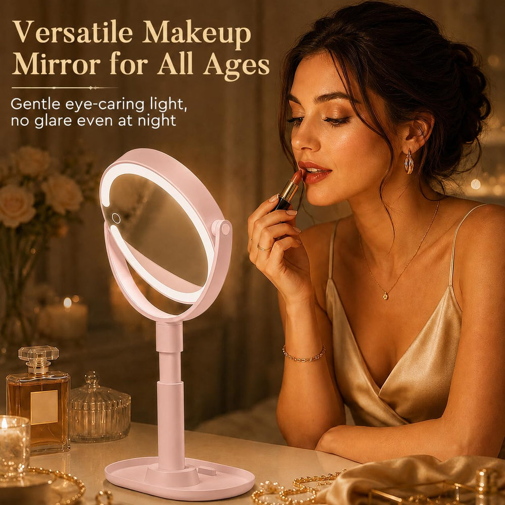 MOMOKUBA phone holder in base holding a tutorial video for hands-free makeup application