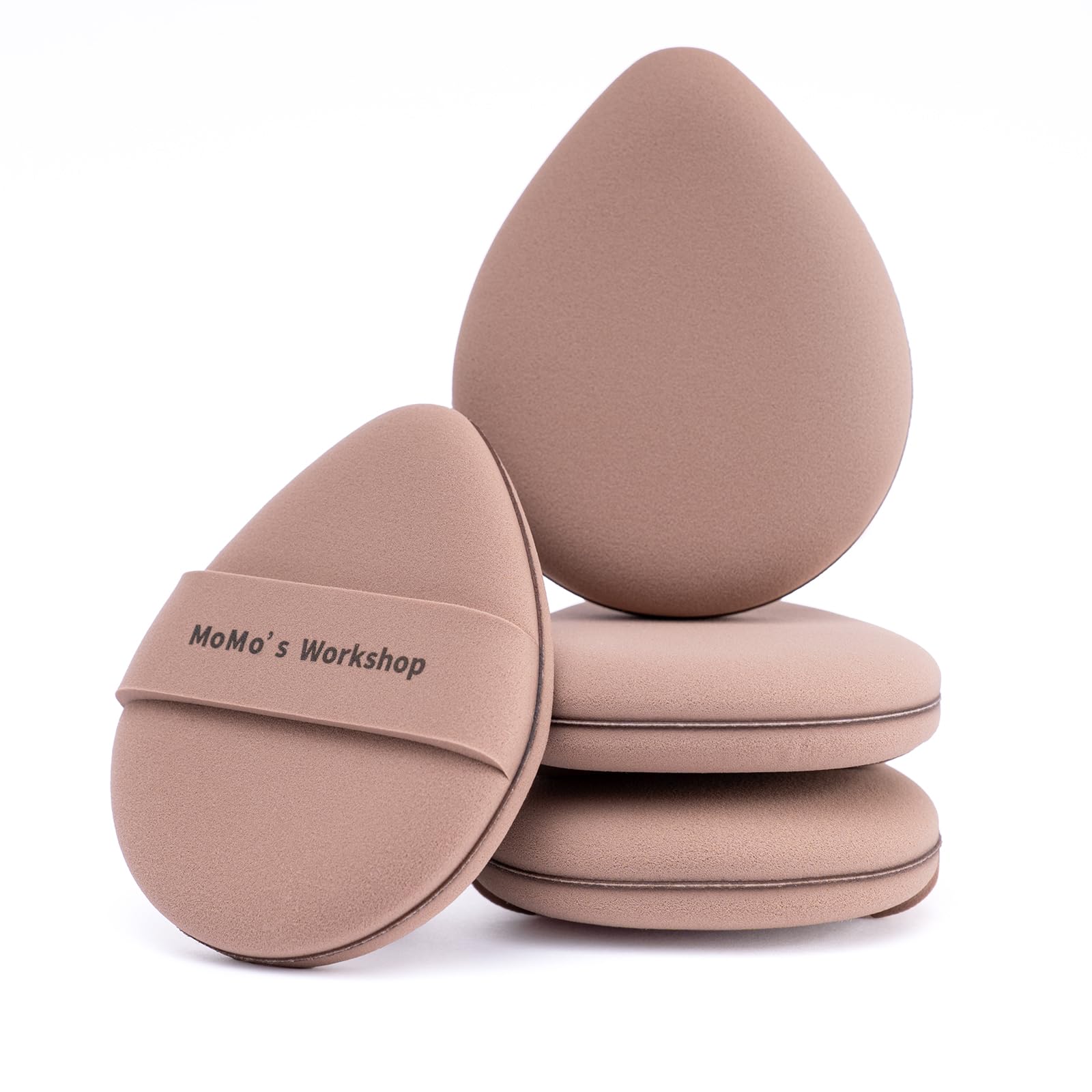 Momo's Workshop front view of puff packaging showing the two-piece set and benefits