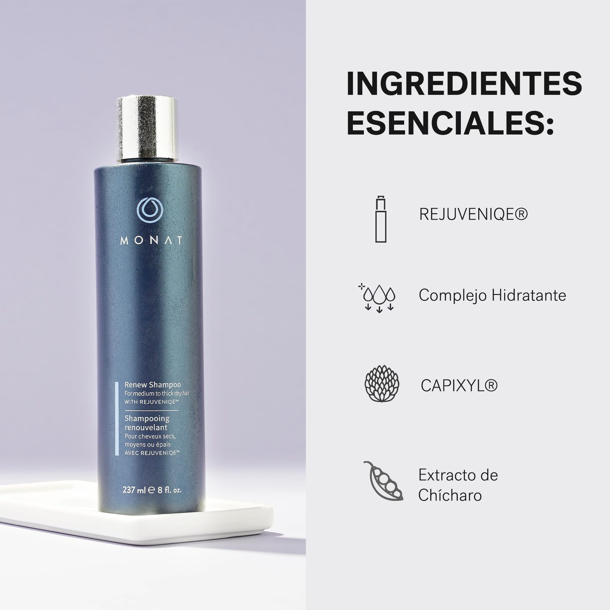 MONAT Renew bottle in hand for scale, conveys correct 8 fl oz size