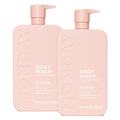 MONDAY HAIRCARE front packaging of CLEANSE dual 900 mL pack showing product and benefits