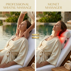 MONET close-up of four shiatsu kneading nodes demonstrating deep-kneading relaxation