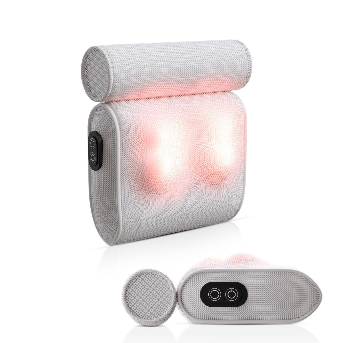 MONET front view of massaging bath pillow showing controls and plush cushion for spa comfort