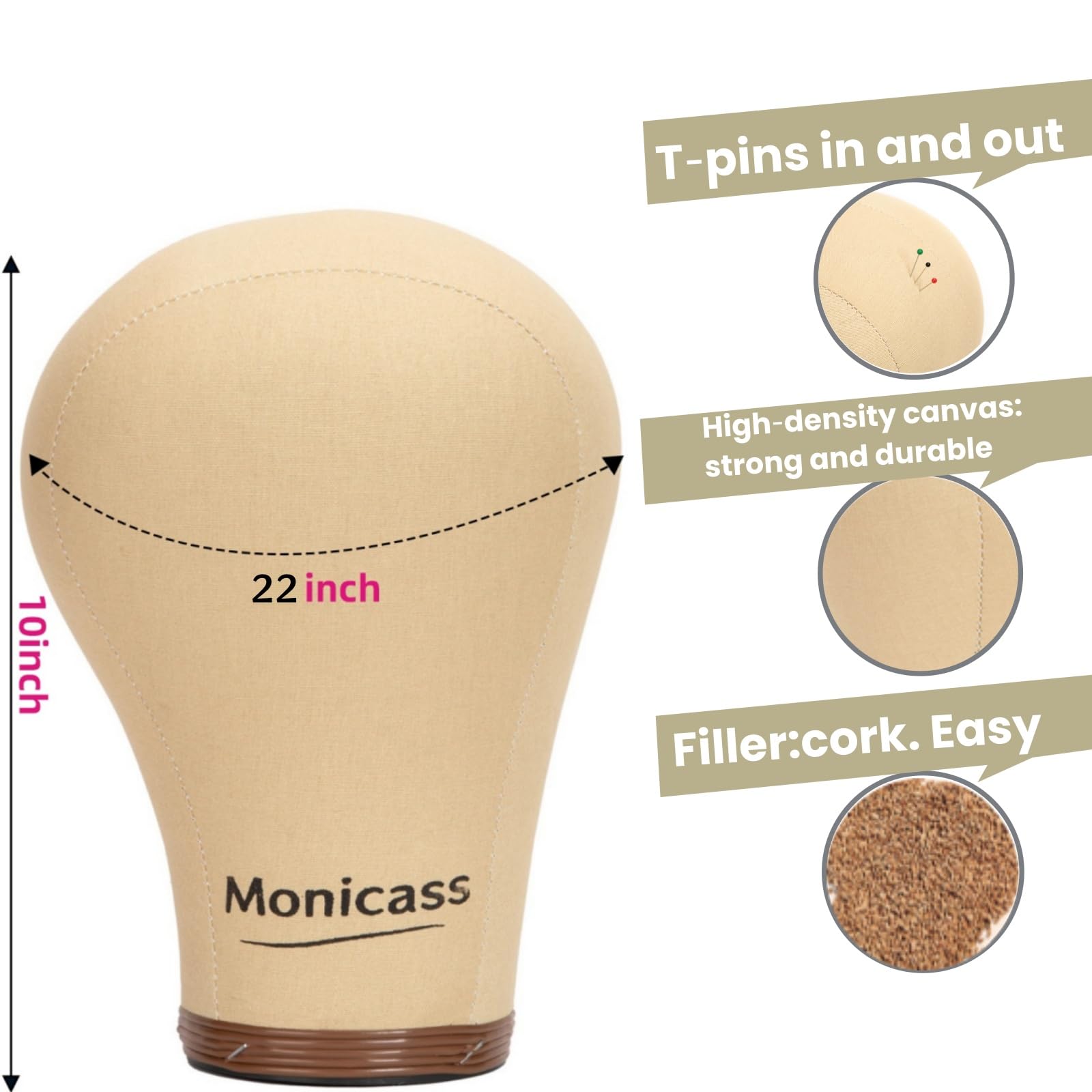 Monicass close-up of cork texture highlighting durable pin-hold