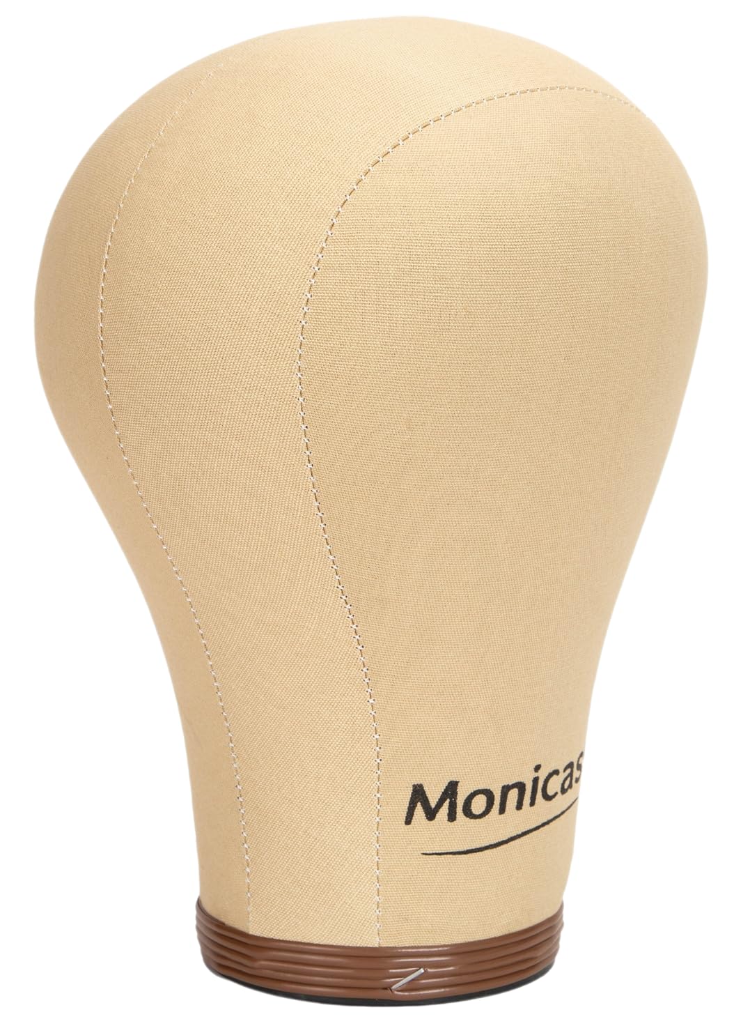 Monicass front view mannequin head showing accurate fit benefits