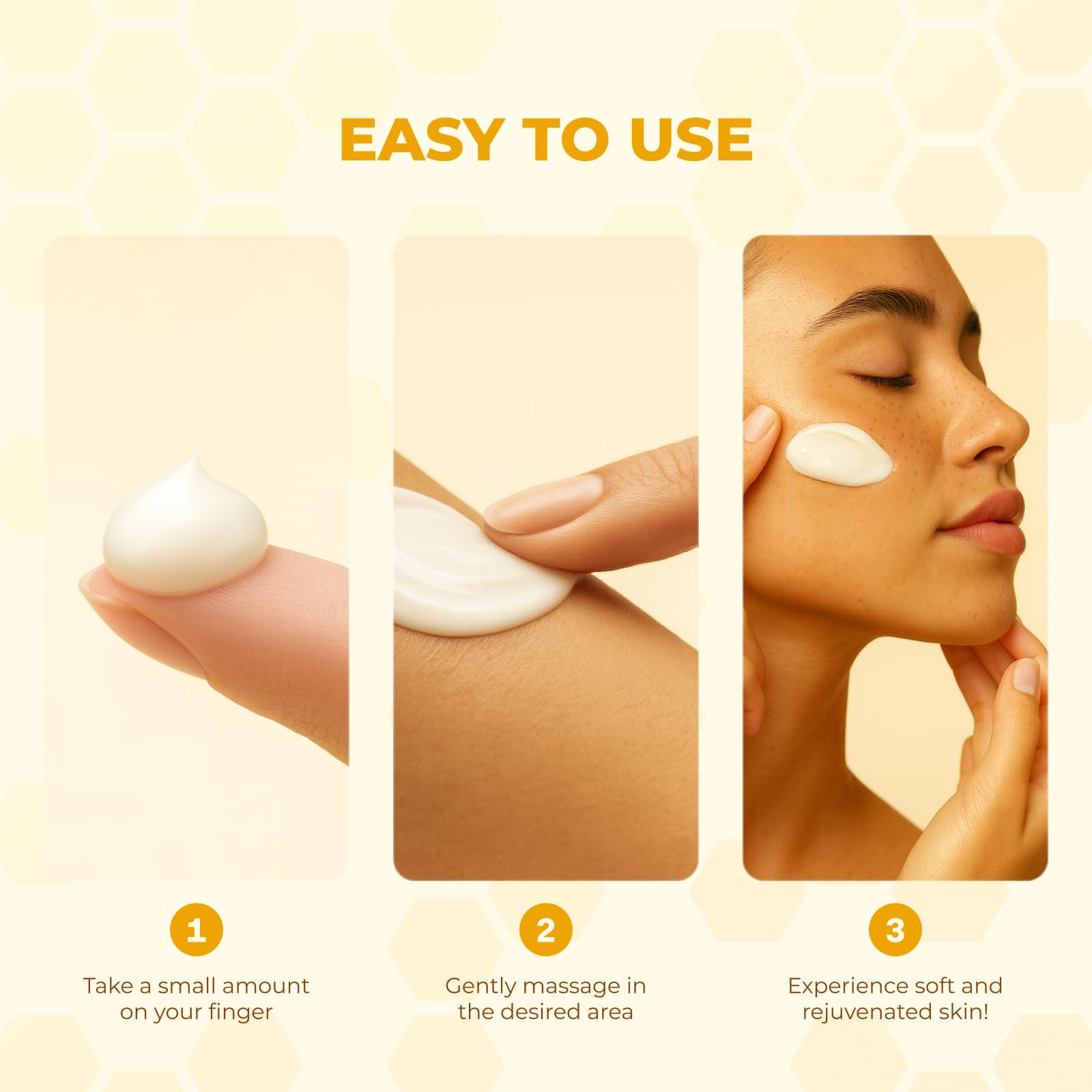 MONIER product being applied to back of hand demonstrating easy absorption